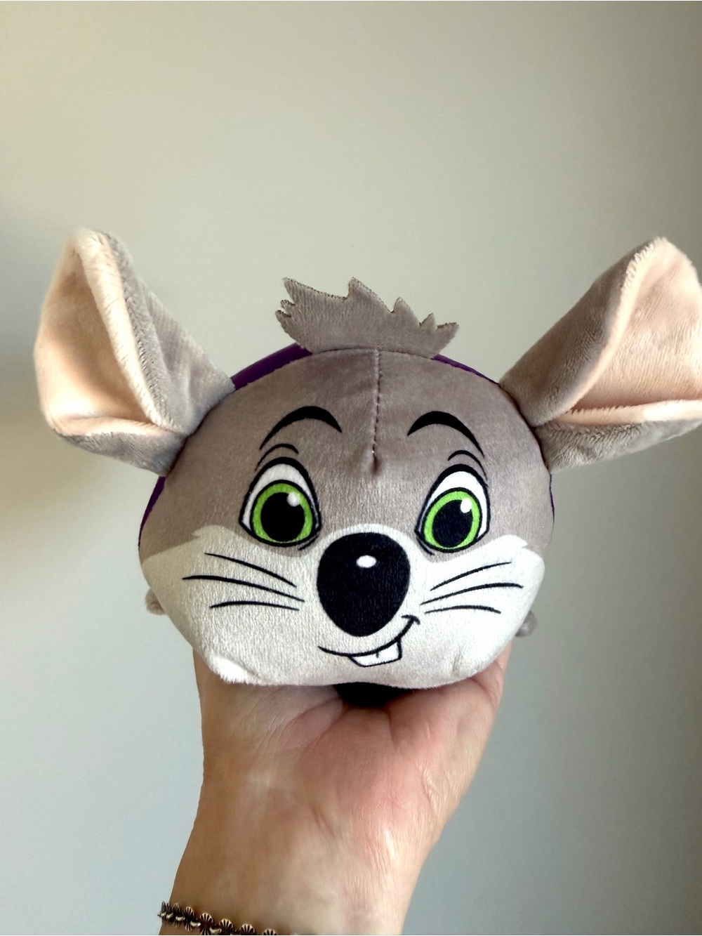 Chuck E Cheese Mouse 7” Stackable Tsum Tsum Style Stuffed Plush Mascot Prize Toy - Picture 2 of 12
